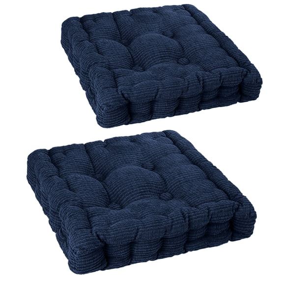 Sanmadrola Floor Pillow Cushion for Adults Set of 2, Chair Cushions Outdoor Indoor with String Chair Room Tatami Sofa,Blue