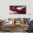 thumbnail image 4 of WFSposterBlack White and Red Abstract Print Picture Painting Large Canvas Wall Art for Living Room Bedroom Framed Canvas Wall Decor Modern Room Abstract Wall Decorations Artwork SizeReady to Hang, 4 of 7