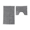 thumbnail image 2 of Injueey Juego de alfombrillas de baño antideslizantes, 2 uds., alfombra para baño, absorbente de agua, alfombra de felpa para inodoro, Juegos de accesorios de baño gris oscuro Injueey HA001740-01, 2 of 6