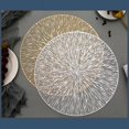 thumbnail image 3 of 4PCS Round Placemats Restaurant Hollow PVC Decoration Meal Mat Anti-Hot Dining Table Line Mat Steak Plate Pad Silver, 3 of 7