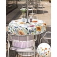 thumbnail image 5 of Fsddascl Spring Floral Outdoor Tablecloth - 54 Inch Round Dining Table Cover, Pastoral Botanical Watercolor Flowers Waterproof Outdoor Table Cloth with Umbrella Hole & Zipper for Picnic/Patio/Party, 5 of 7