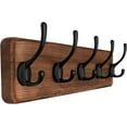 thumbnail image 1 of shiyou-Rustic Wall Mounted Coat Rack, 16-inches Hole to Hole, Pine Real Wood Plank Wall Coat Rack with 5 Hooks, Farmhouse Coat Hanger Wall Mount for Hanging Backpack Jacket Coat Hat, 1 of 4