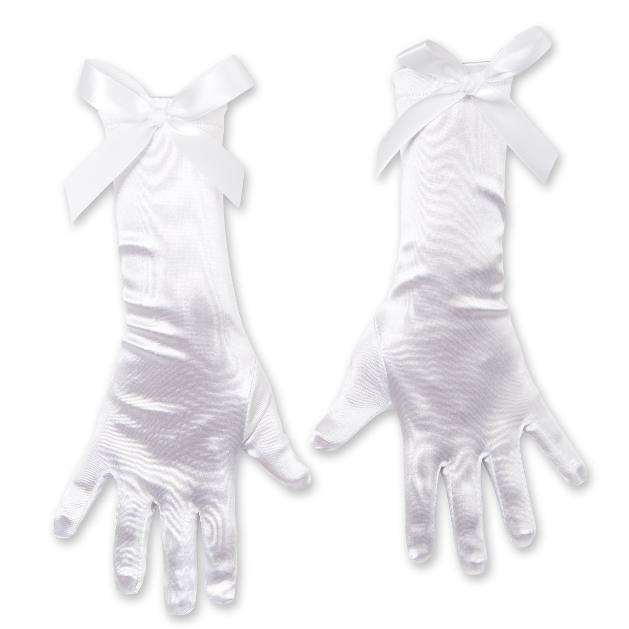 WAY TO CELEBRATE! Girl White Princess Gloves One Size Dress Up