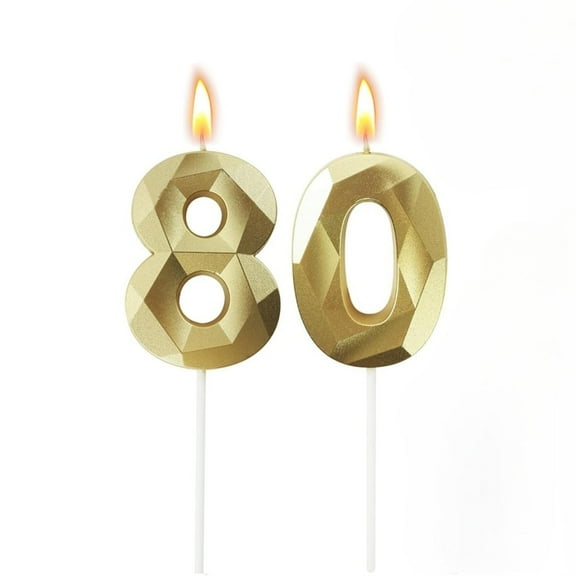 Ekuci 3D Diamond Shape Gold Number Birthday Candles, For Birthday Party, Party Celebration, Number 90