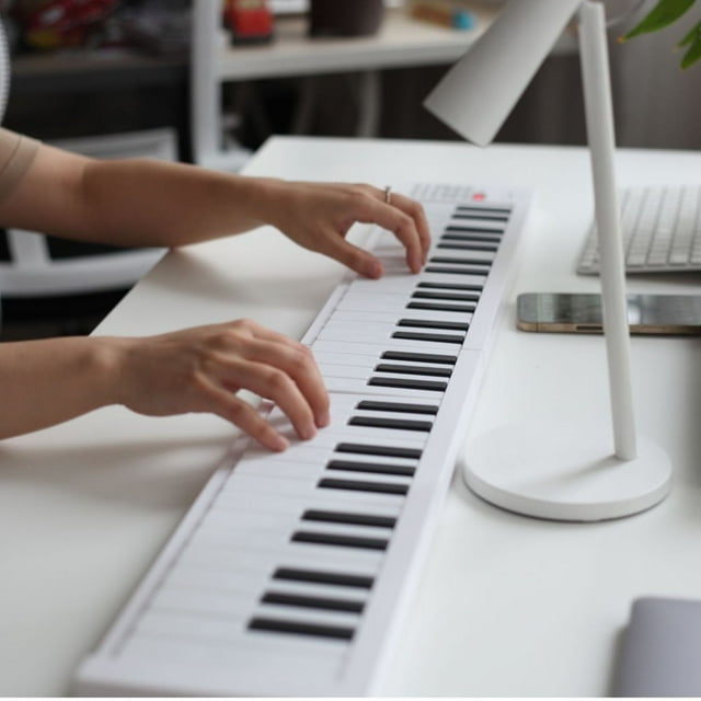 Piano Plegable De 61 Teclas, Teclado De Piano Portátil, Sonido Nítido, Suave, No Tóxico, Con Reproducción De Grabación Para Practicar Para Principiantes