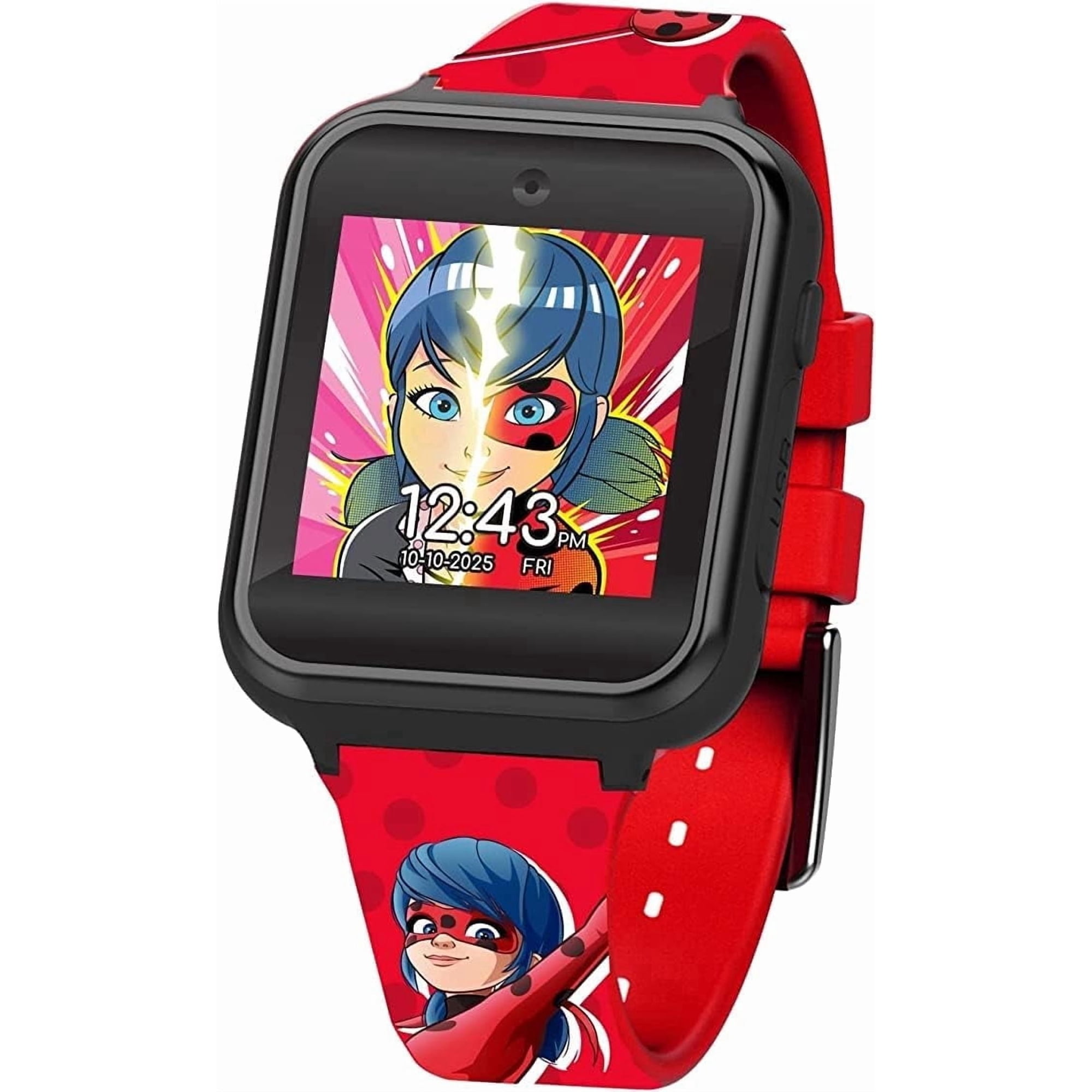 Miraculous Kids Interactive Smartwatch with Touchscreen, Interchangeable Watch Faces, Selfie Cam, Alarm and Timer, and More, with Red Silicone Band (MRC4010WM )