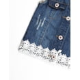 thumbnail image 5 of KIDSCOOL SPACE Little Girl Jean Vest,Junior Ripped Lace Denim Vest Tops,Blue,7-8 Years, 5 of 6