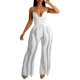 thumbnail image 1 of Gibobby pantalones siameses de pierna ancha Traje casual para mujer Moda de verano Traje de dos piezas de manga corta europeo y americano(Blanco， M), 1 of 5