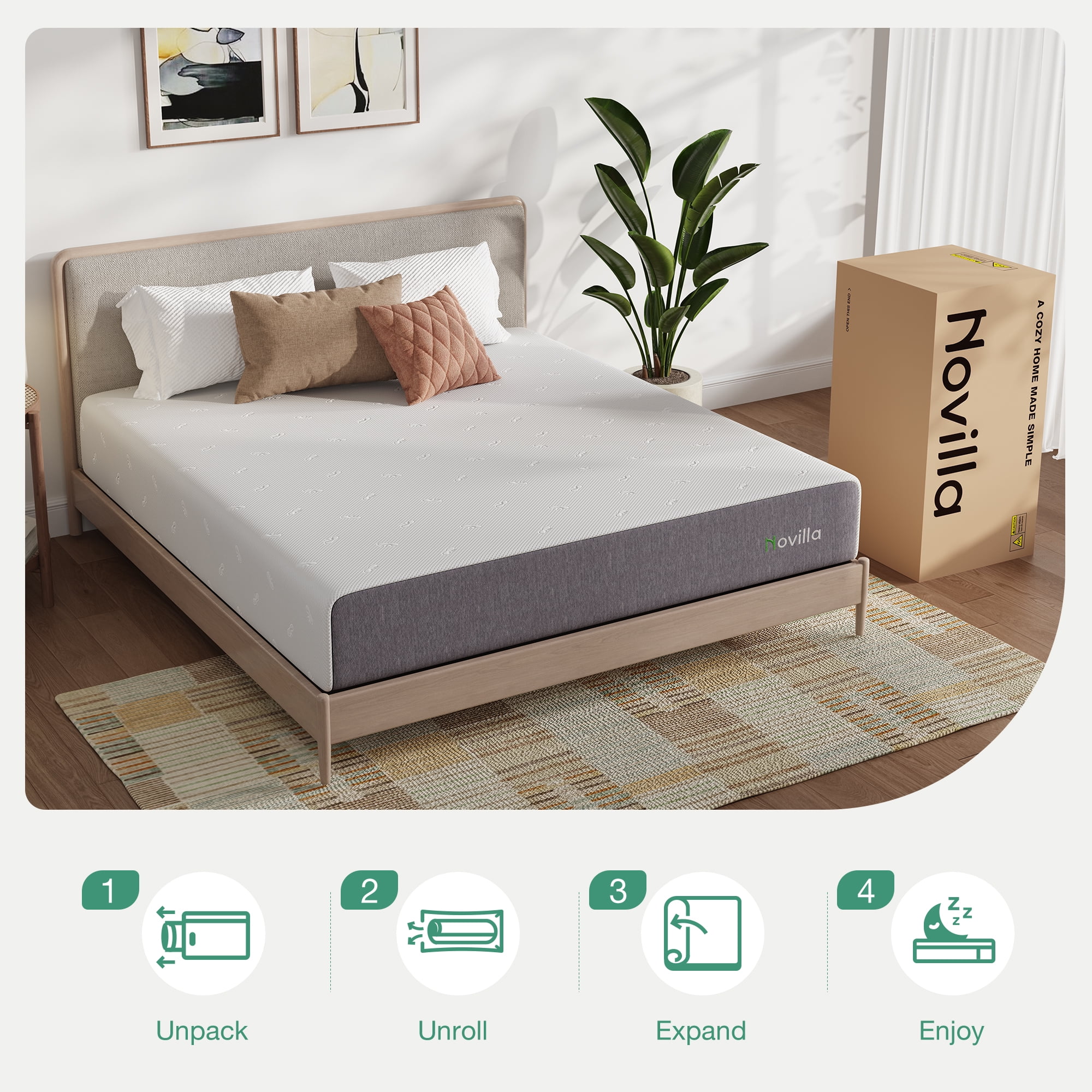 Novilla Repose 14" Firm Memory Foam Mattress, Full Size