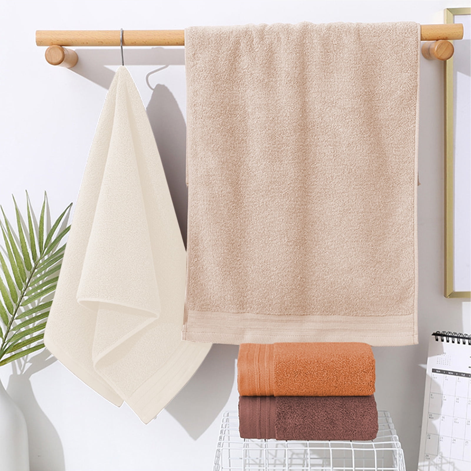 Set of 5 Thickened Face Towel Cotton Towel Washcloths Soft Facial Cloths 28” x 14” Spa-Like Feel Silky Face Cloth for Skin Cleansing (Multicolor)