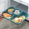 thumbnail image 5 of 4PCS Unbreakable Divided Plates for Adults, Lightweight Reusable Plastic Compartment Portion Control Plates, 1.8 Inch deeper depth Dinner Plate for Soup,yogurt, 5 of 13