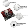 thumbnail image 4 of Acheng Valentine's Day Throw Pillow Covers Skull Roses Gothic Floral Heart Shaped Red Black Cozys Decorative Washable Bed Home Living Rooms Sofa Outside Square Pillow Covers Pack of 2 White, 4 of 6