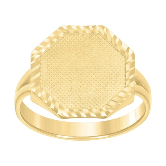 10kt Real Yellow Gold Womens Octagon Head Fashion Ring