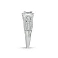 thumbnail image 2 of Mia Diamonds 18kt White Gold Baguette Diamond Cluster Bridal Wedding Engagement Ring 3/4 Cttw, 2 of 2