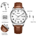 thumbnail image 2 of Watch for Men Minimalist Ultra Thin Wrist Watch Waterproof Quartz Analog Watch with Leather Strap -Gift for Men, 2 of 7