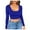 Blue, variant on Women Solid Color Bottom Shirt Short Cut Low Cut With Navel Tight Fitting Long Sleeved T Shirt For Women Workout Shirts Large, Size M
