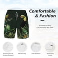 thumbnail image 5 of Lsque Mens Swim Trunks Palm Leaves And Exotic Birds Pattern - Bathing Suit Compression Liner - Beach Swim Shorts Swimwear - (S-3XL) - Stretch Quick Dry -X-Large, 5 of 9