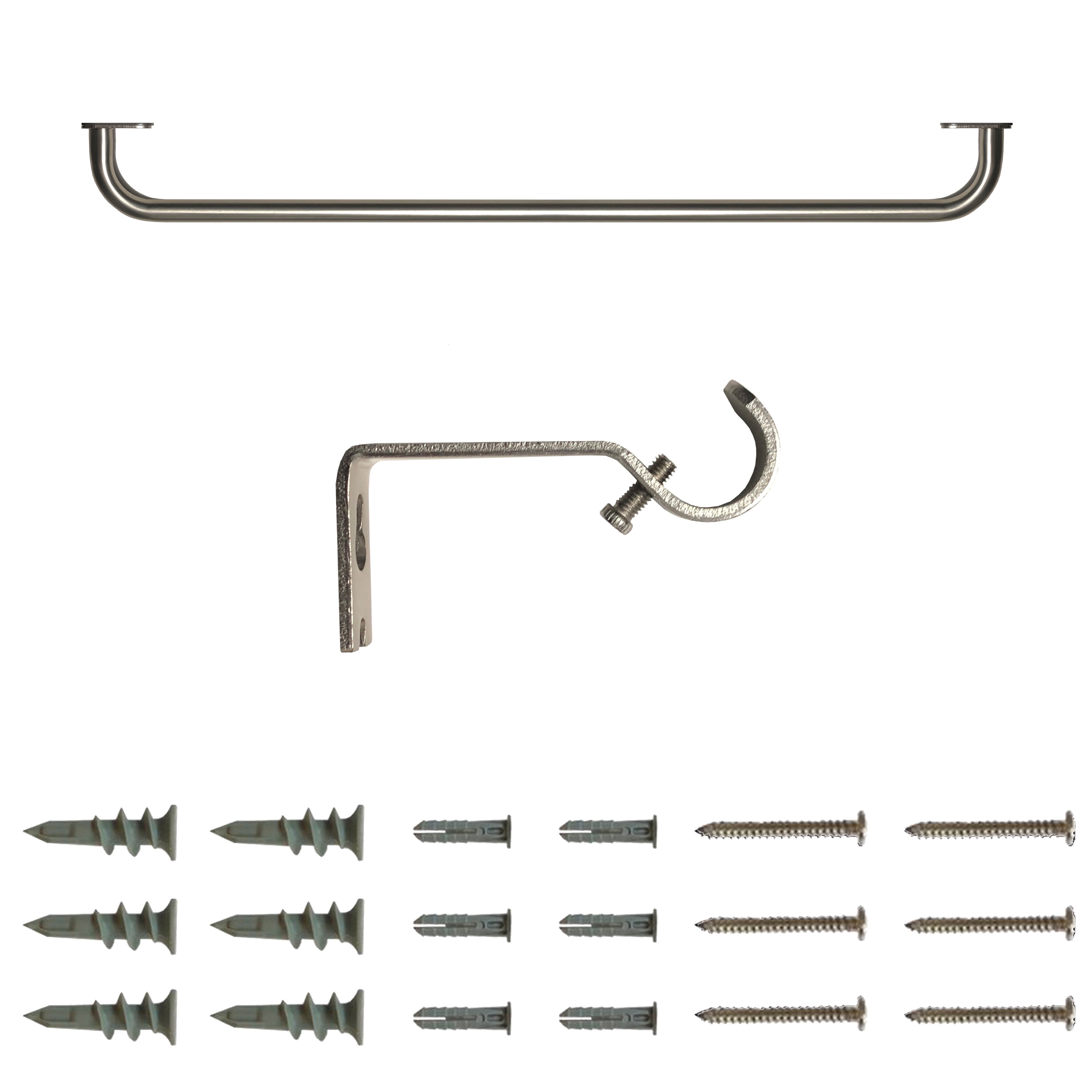 Mainstays 3/4 in Room Darkening Wrap Curtain Rod, 30-84 in, Nickel