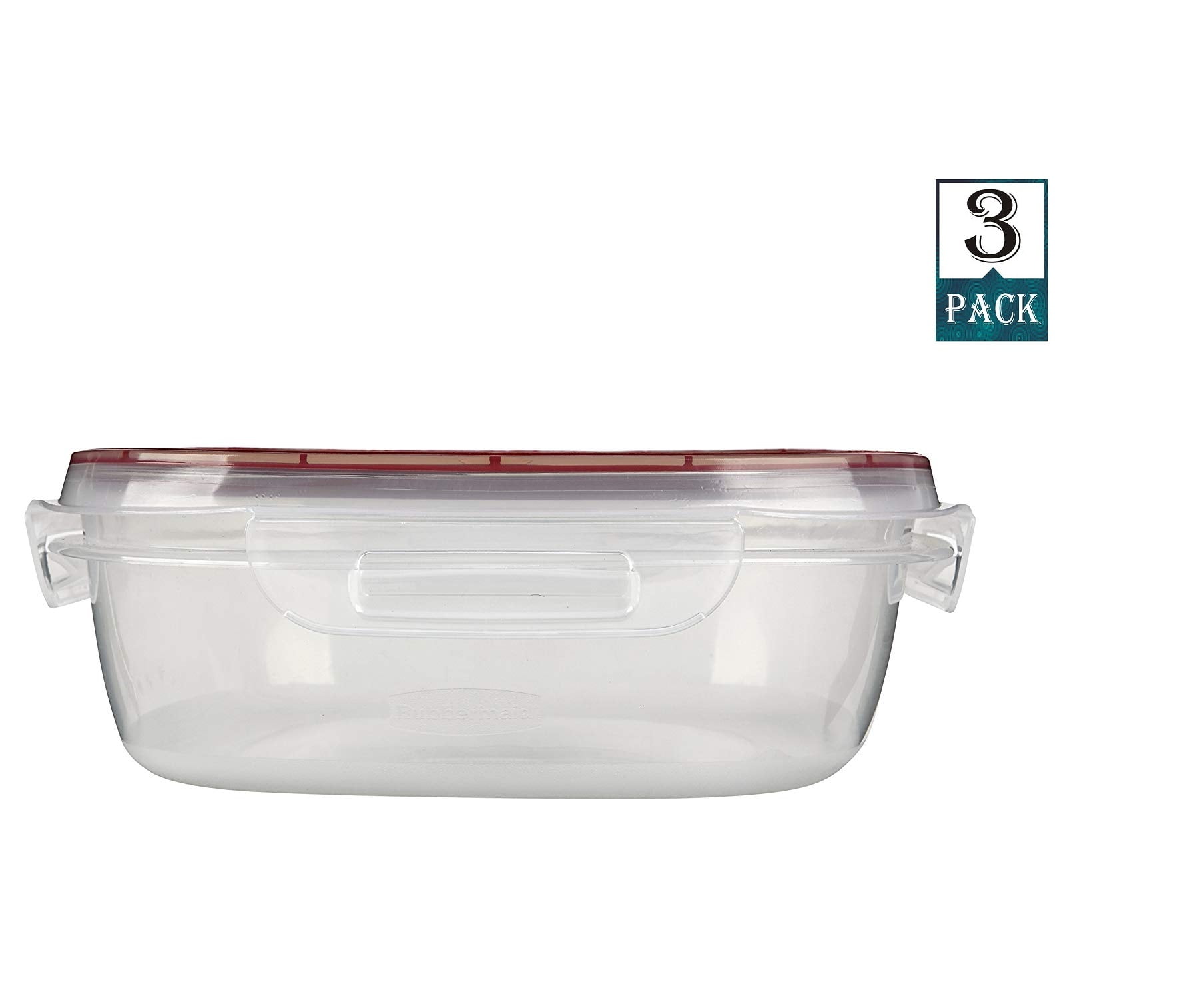 Rubbermaid Lock Its 9 Cup Square Food Storage Container (Pack Of 3
