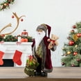 thumbnail image 2 of 16" Noble Standing Santa Claus in Burgundy Robe Christmas Figure with Teddy Bear and Gift Bag, 2 of 6