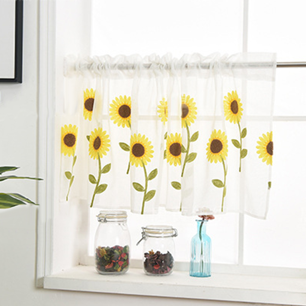 Window Curtains Balcony Short D Valance Semi Sheer Sunflower Ds Half Curtain Canada Window Curtains Balcony, Half Window Curtains
