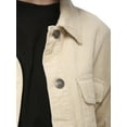 thumbnail image 6 of Women's Corduroy Collared Button Down Jacket Color: Beige Size: X LARGE, 6 of 6