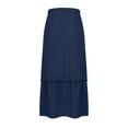 thumbnail image 4 of Efsteb Summer Skirts for Women Elastic Waist Drawstring Pleated Skirt Fashion Comfy Casual Solid Color Skirts (Navy,M), 4 of 6