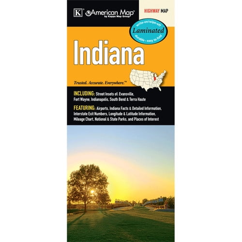 Universal Map 12372 Indiana State Laminated Map