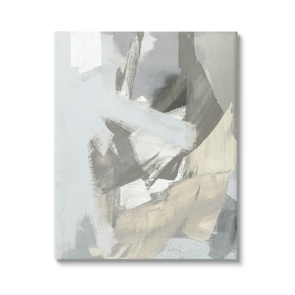 Stupell Industries Chaotic Grey Abstraction Abstract Painting Gallery Wrapped Canvas Art Print Wall Art, 16 x 20