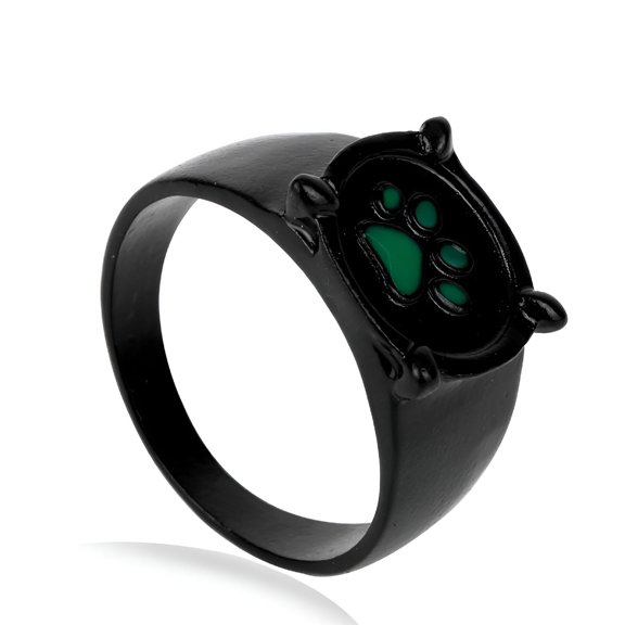 DESIGNICE Black Size 10 Zodiac Cat Ring, Glow in The Dark for Night Parties and Dates