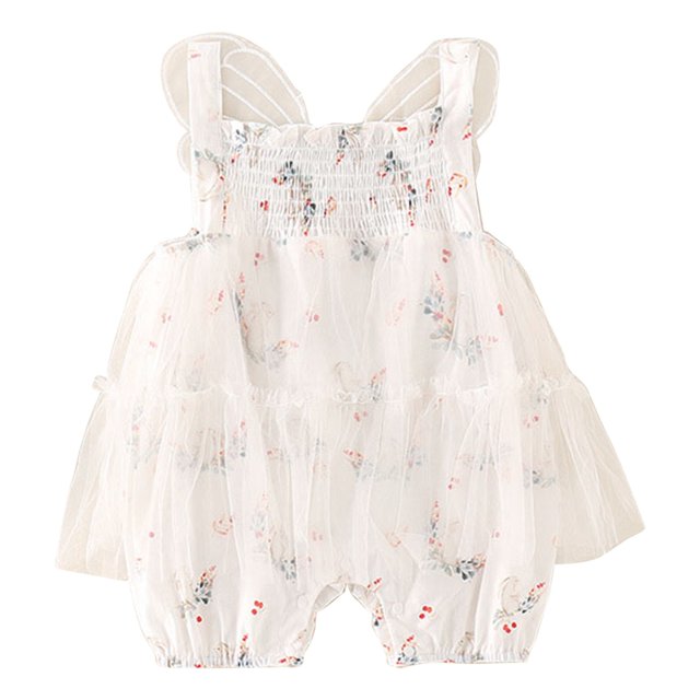 Gibobby Mameluco para niño de niña recién nacida con estampado de encaje Halter Top mono exterior mono ropa(A, 6-12 Meses)