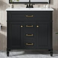 thumbnail image 5 of black 36" Bathroom set -Bathroom Vanity & Sink & Mirror Cabinet ,Freestanding Modern Vanity Cabinet with Soft-Close Drawers and Tip-Out Tray, 5 of 17