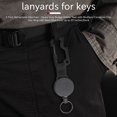 thumbnail image 4 of 3 Pack Retractable Keychain - Heavy Duty Badge Holder Reel with Multitool Carabiner Clip,Key Ring with Steel Wire Cord Up to 25 Inches,Black,3 * Retractable Keychain,black, 4 of 8