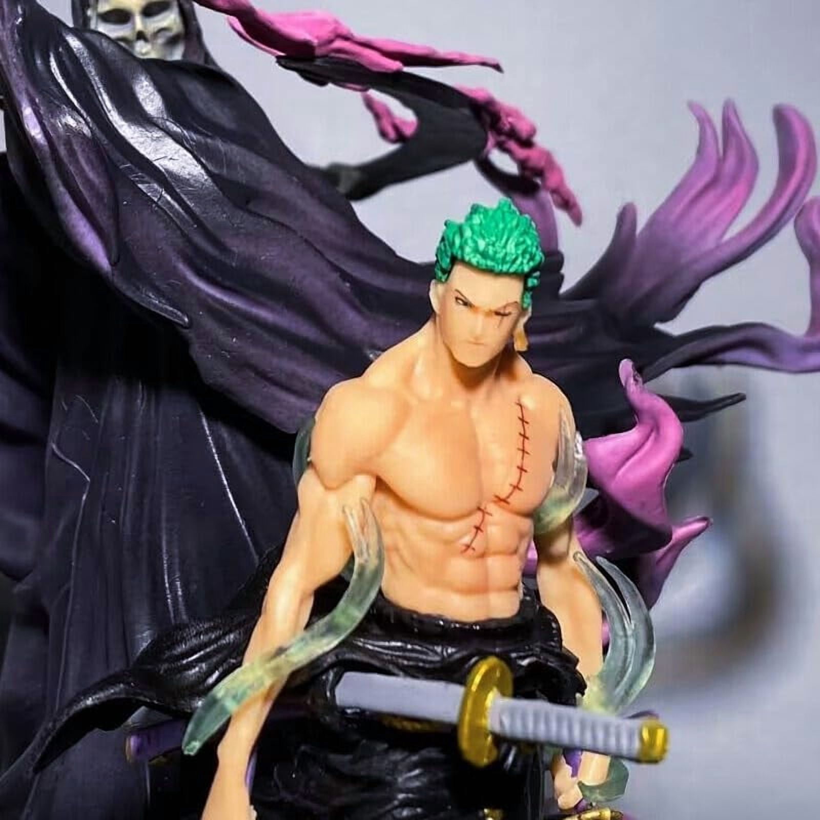 Zoro Figure Replacement Head Grim Reaper Zoro Figurine 24cm/9.4inch PVC Characters Collectible Handicrafts Souvenirs for Anime Fans Gifts