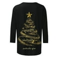 thumbnail image 4 of Mifsaly Plus Size Christmas Shirts for Women 3/4 Sleeve Loose T-Shirts Merry Xmas Tree Print Crewneck Tops Pullover Family Party Funny Blouse 2025 Holiday, 4 of 5