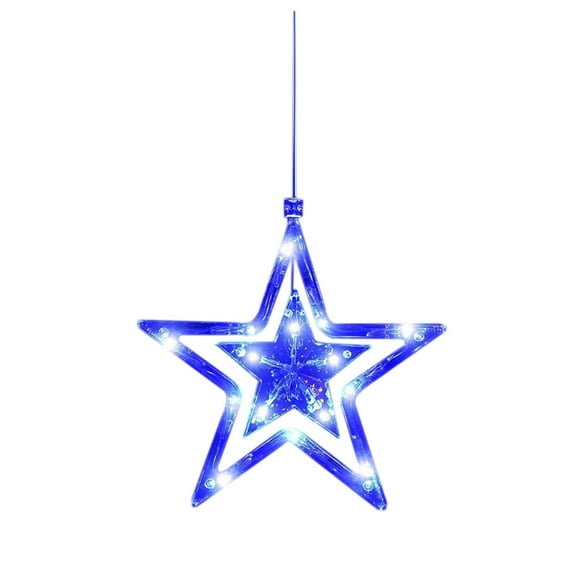 EGNMCR Room Decor, , 4th Of July Star Window Lights Patriotic Red White And Blue Lights With Suction Cups Battery Powered String Lights Standalone Memorial Day Decoration Double Fiv holiday lights