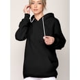 thumbnail image 2 of Made by Johnny Unisex Fleece Hoodie with Airpod Compatible Drawstring M BLACK, 2 of 6