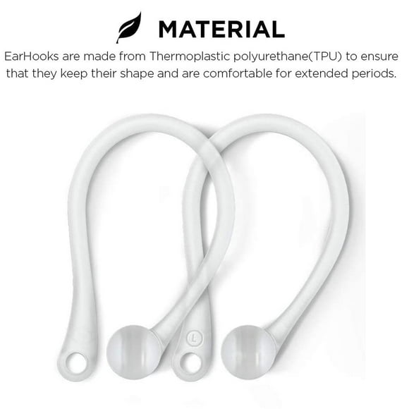 2Pair Ear Hooks Designed for Apple AirPods 1, 2, 3 and Pro, AirPods Ear Hooks for Running, Jogging, Cycling, Gym