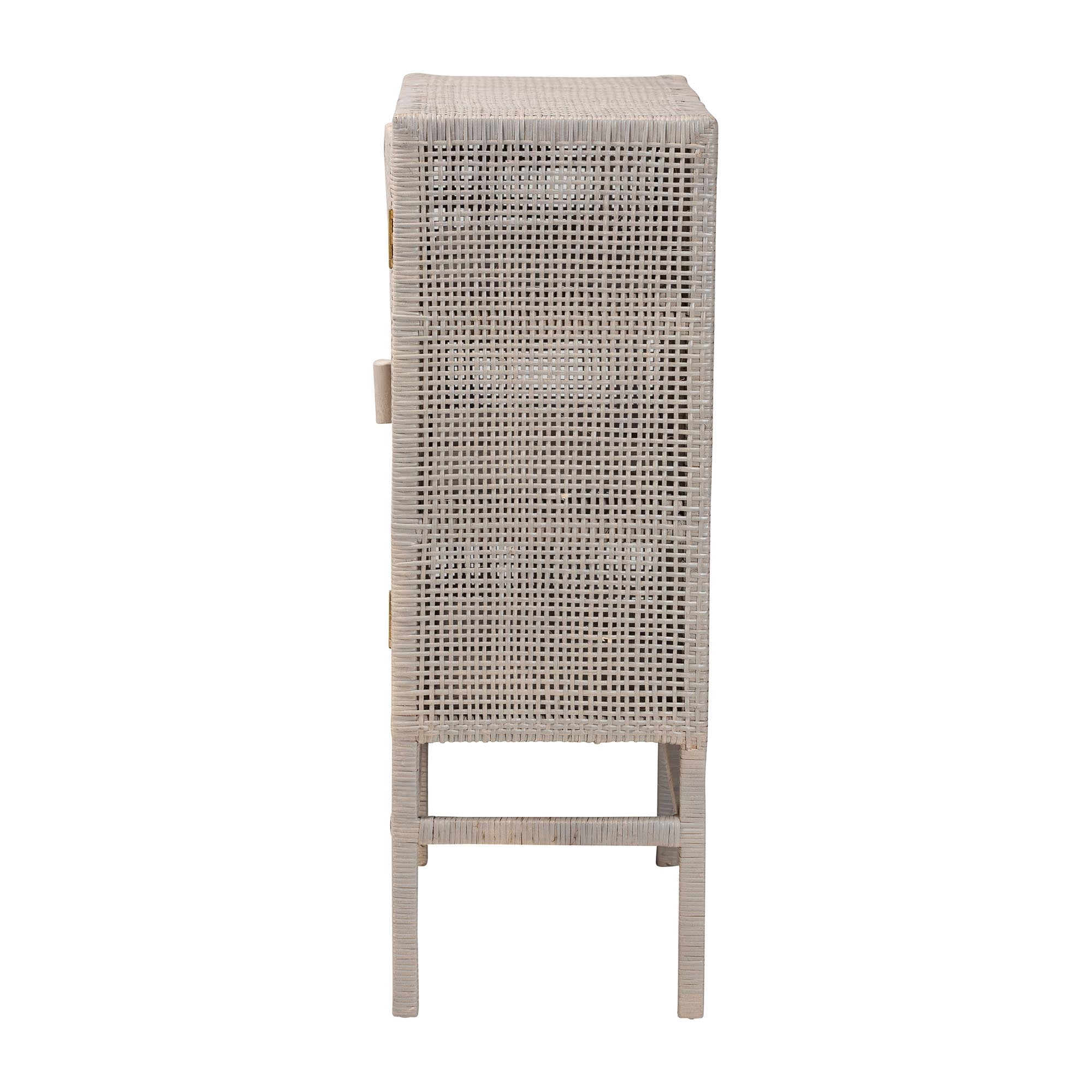 bali & pari Vivan Boho Storage Cabinet, 3-Tier, French Grey