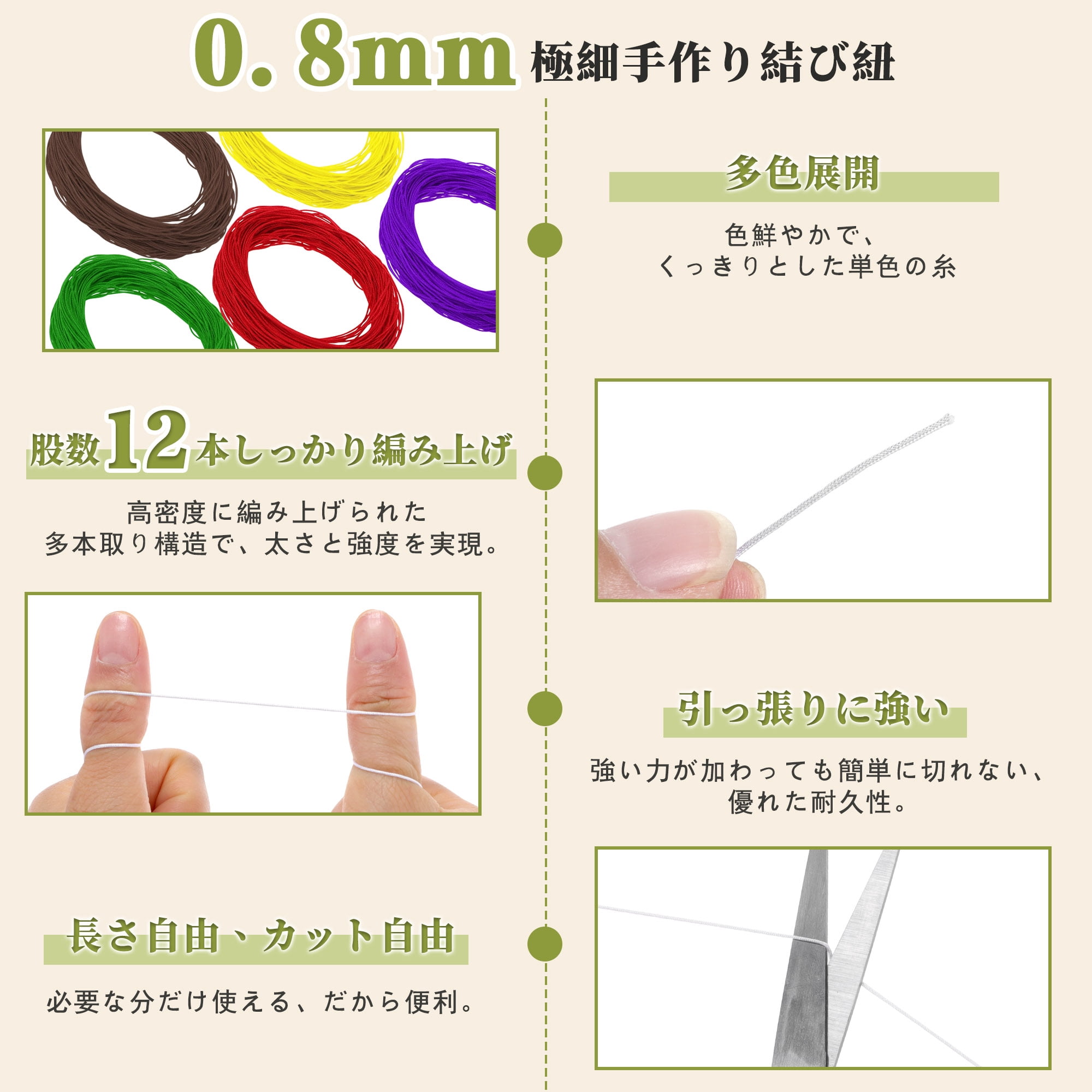 Unique Bargains String Polyester Cord for Sewing Crafts White