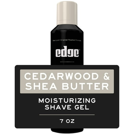 2 X Edge Cedarwood & Shea Butter Men's Shave Gel 7 oz, Moisturizing Formula That Protects Skin