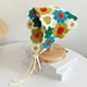 thumbnail image 4 of Pañuelo para la cabeza Skymirror estilo francés retro para niña, tejido a crochet, banda para el pelo con estampado de flores, tejido de punto, ajuste ajustable, 4 of 8