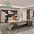 thumbnail image 1 of Designer Vanity Office Desk L Shaped Reception High Quality Boss Computer Desk Organizer Unique Mesa Escritorio Office Furniture My Lux Decor Round, 1 of 9
