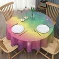 thumbnail image 3 of Colorful Tie Dye Nebula Pattern Round Tablecloth 60"x60",Wrinkle Wipeable Table Cloth for Kitchen Dining Room Picnic Patio Party, 3 of 6
