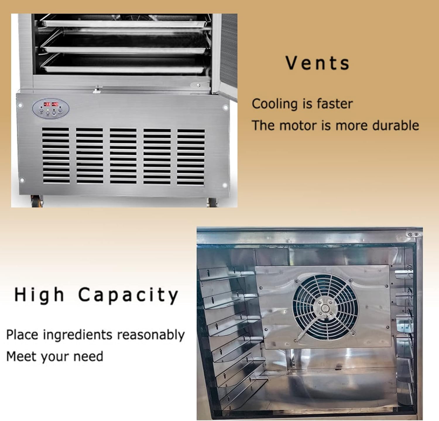 Blast Chiller Commercial Blast Freezer 150L 5 Trays, Blast Chiller Freezer, Gelato Ice Cream Freezer, Stainless Steel Blast Chiller for Baking, Dumplings, Meat, Seafood, Fish, Bread