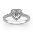 thumbnail image 4 of Oryn Jewelry 2.1 Ct Heart Cut Moissanite Rings - 14K White Gold Plated Bands - Engagement Gift Bands - Heart Shaped Proposal Rings - Milgrain Prong Daily Wear Moissanite Bands, 4 of 6