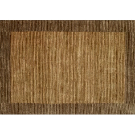 Ahgly Company Indoor Rectangle Contemporary Saddle Brown Abstract Area Rugs, 2' x 4'