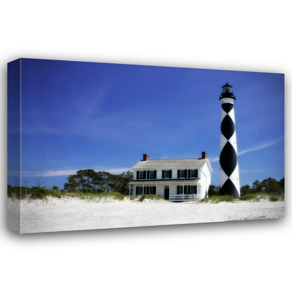 Alan Hausenflock 18x13 Gallery Wrapped Canvas Wall Art Titled - Cape Lookout Light I