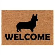 Coir Doormat Front Door Mat New Home Closing Housewarming Gift Welcome Corgi (30" x 18" Standard)