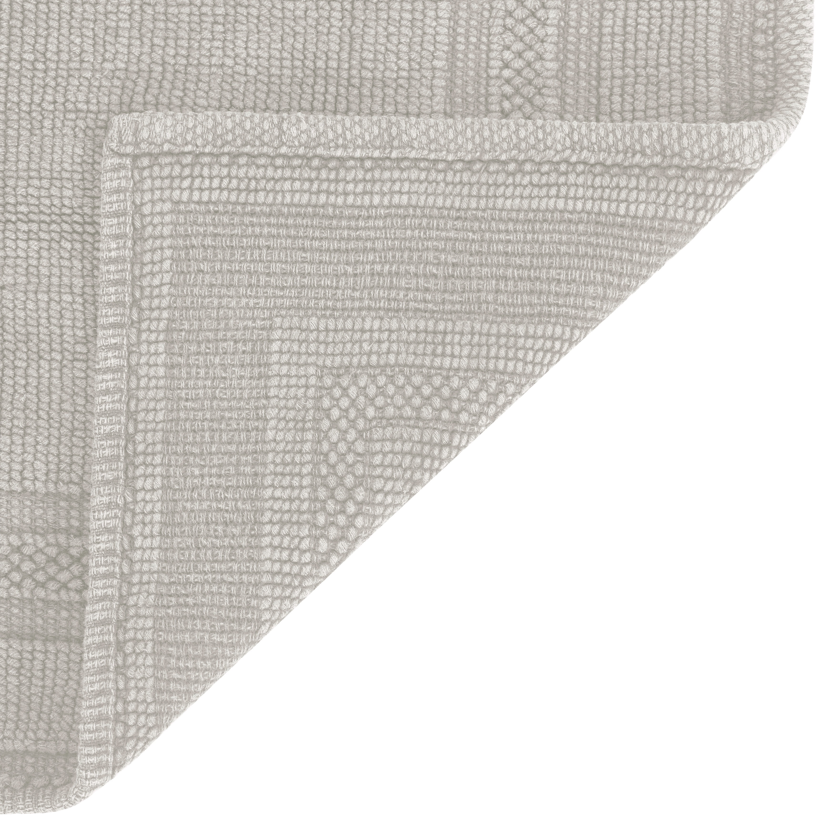 Jean Pierre Contemporary Geometric Gray Cotton Bath Rug, 1.5' x 2'